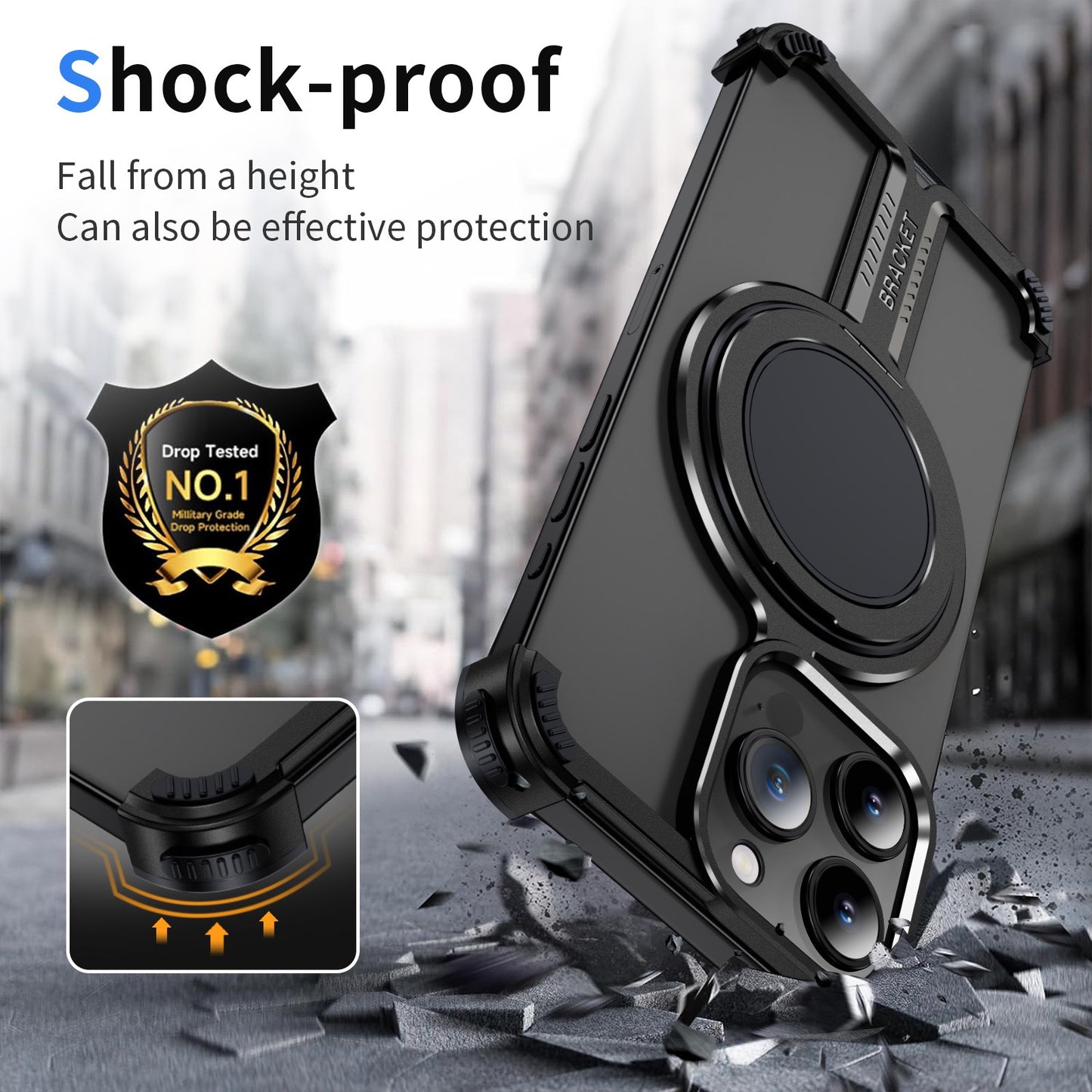 Personalized Skeleton Rotating Magnetic Holder Phone Case