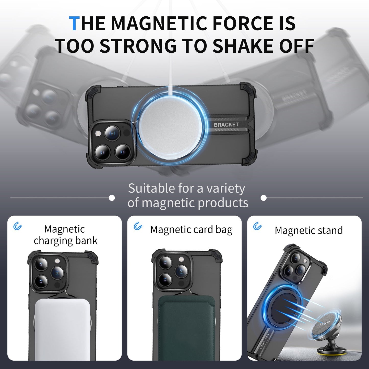 Personalized Skeleton Rotating Magnetic Holder Phone Case