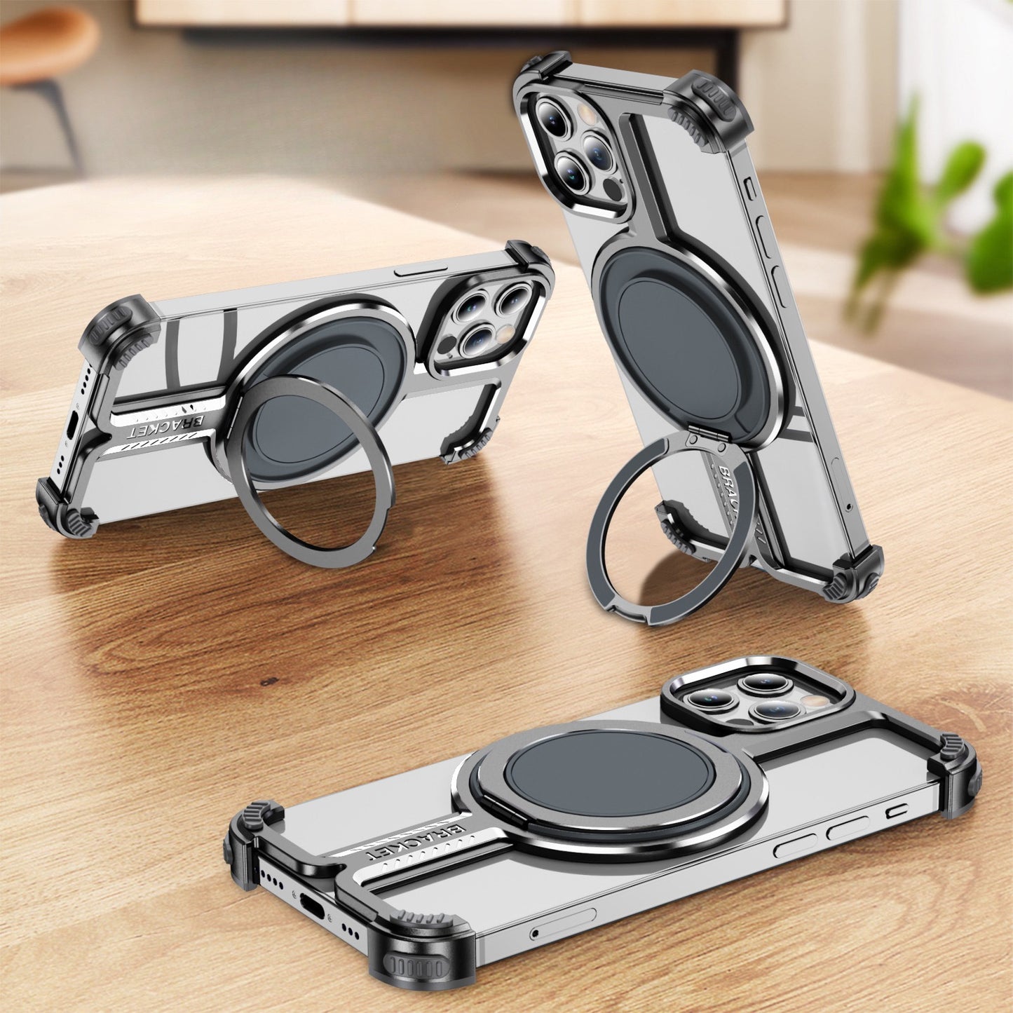 Personalized Skeleton Rotating Magnetic Holder Phone Case