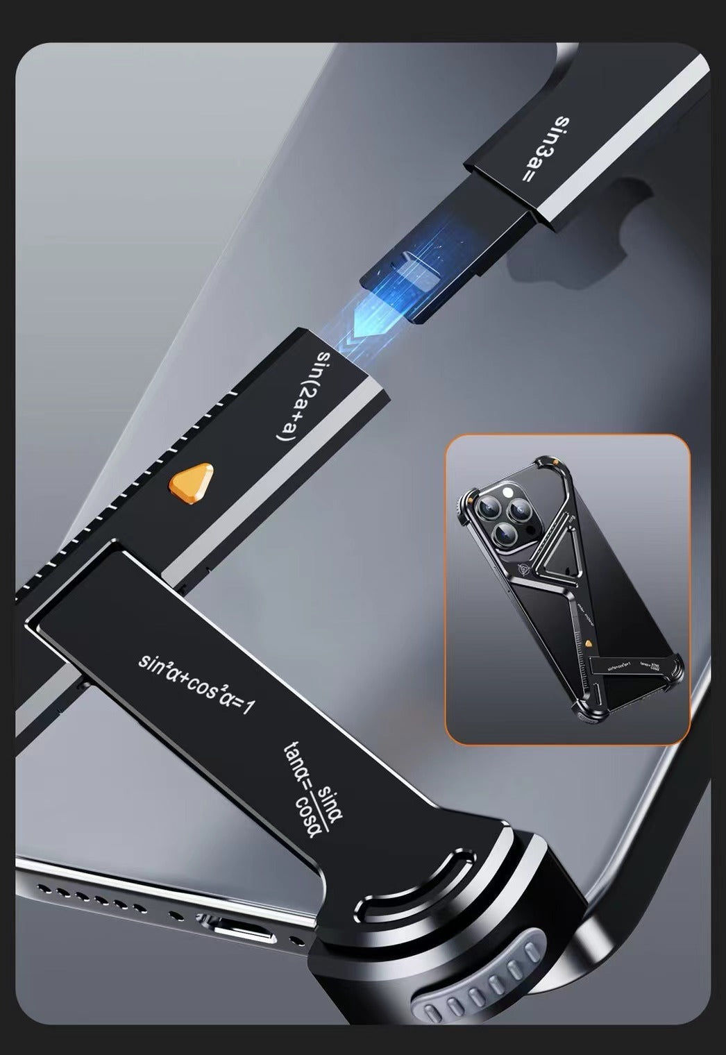 Creative Portable Anti-Fall Geometric Stand Phone Case