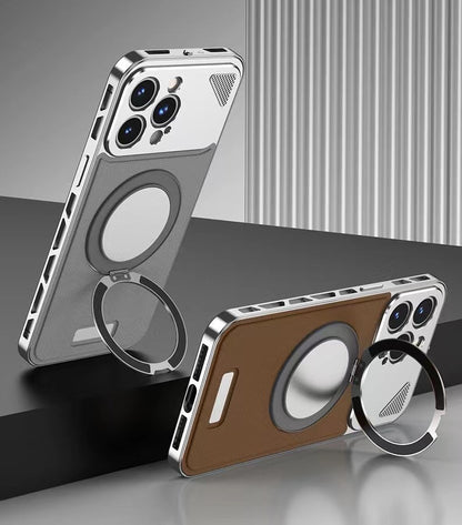 Luxury Metal Leather Buckle Magnetic Phone Case