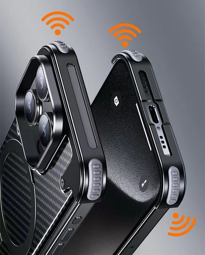 Metal Fiber Magnetic Holder Phone Case