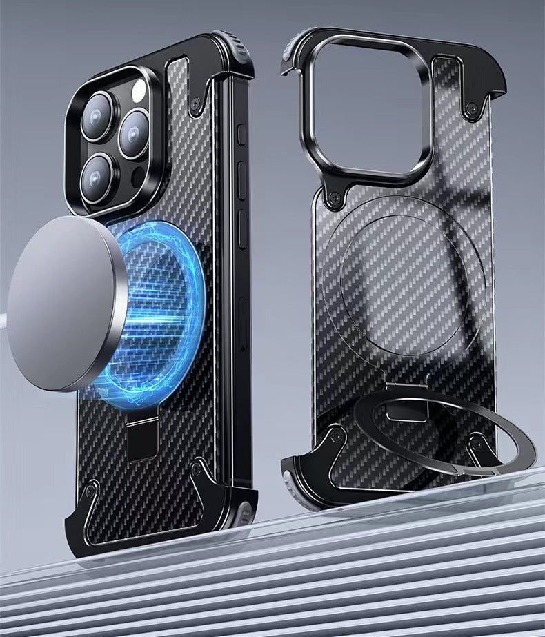 Metal Fiber Magnetic Holder Phone Case