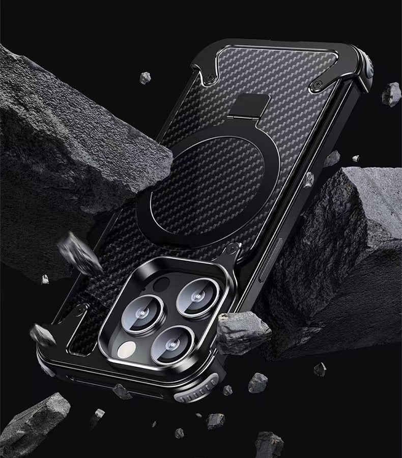 Metal Fiber Magnetic Holder Phone Case