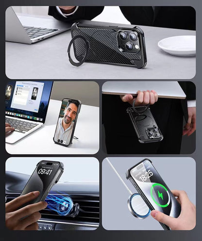 Metal Fiber Magnetic Holder Phone Case