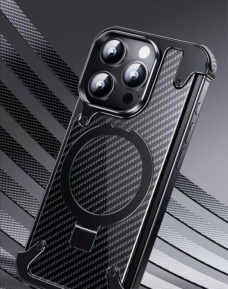 Metal Fiber Magnetic Holder Phone Case