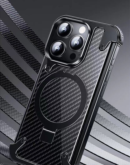 Metal Fiber Magnetic Holder Phone Case