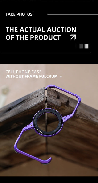 New S-shaped Metal Rotating Magnetic Stand Phone Case