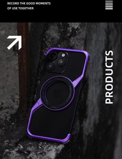 New S-shaped Metal Rotating Magnetic Stand Phone Case