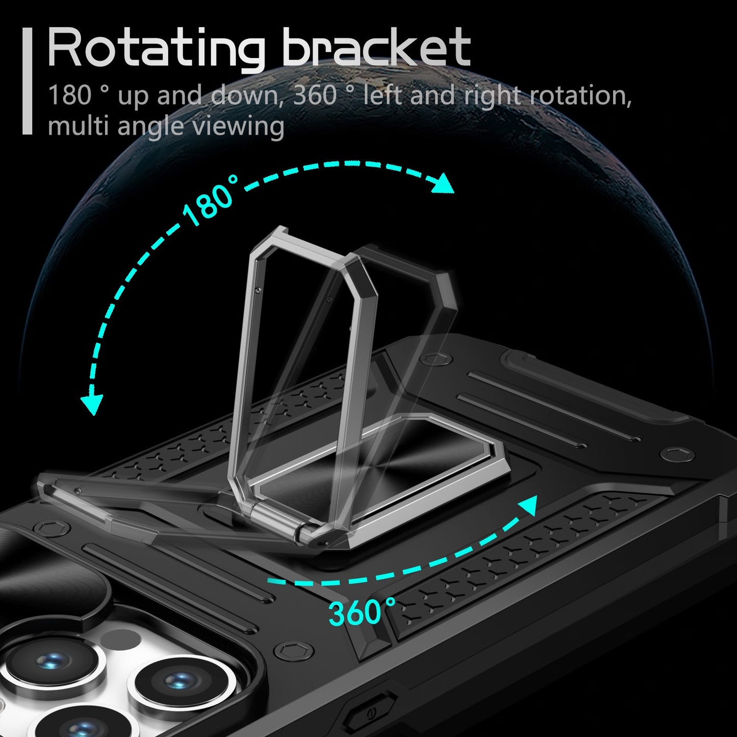 Lens protection anti-fall ring bracket phone case