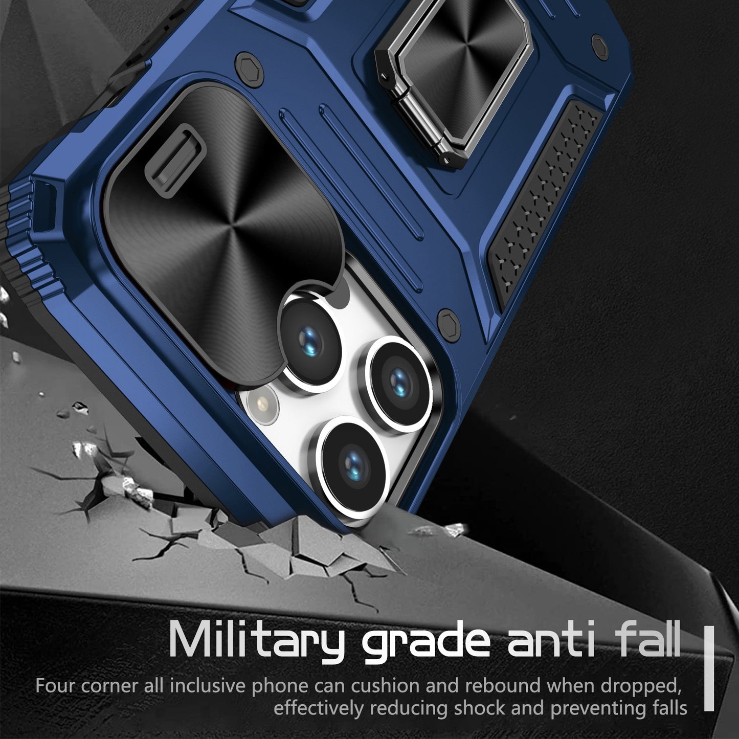 Lens protection anti-fall ring bracket phone case