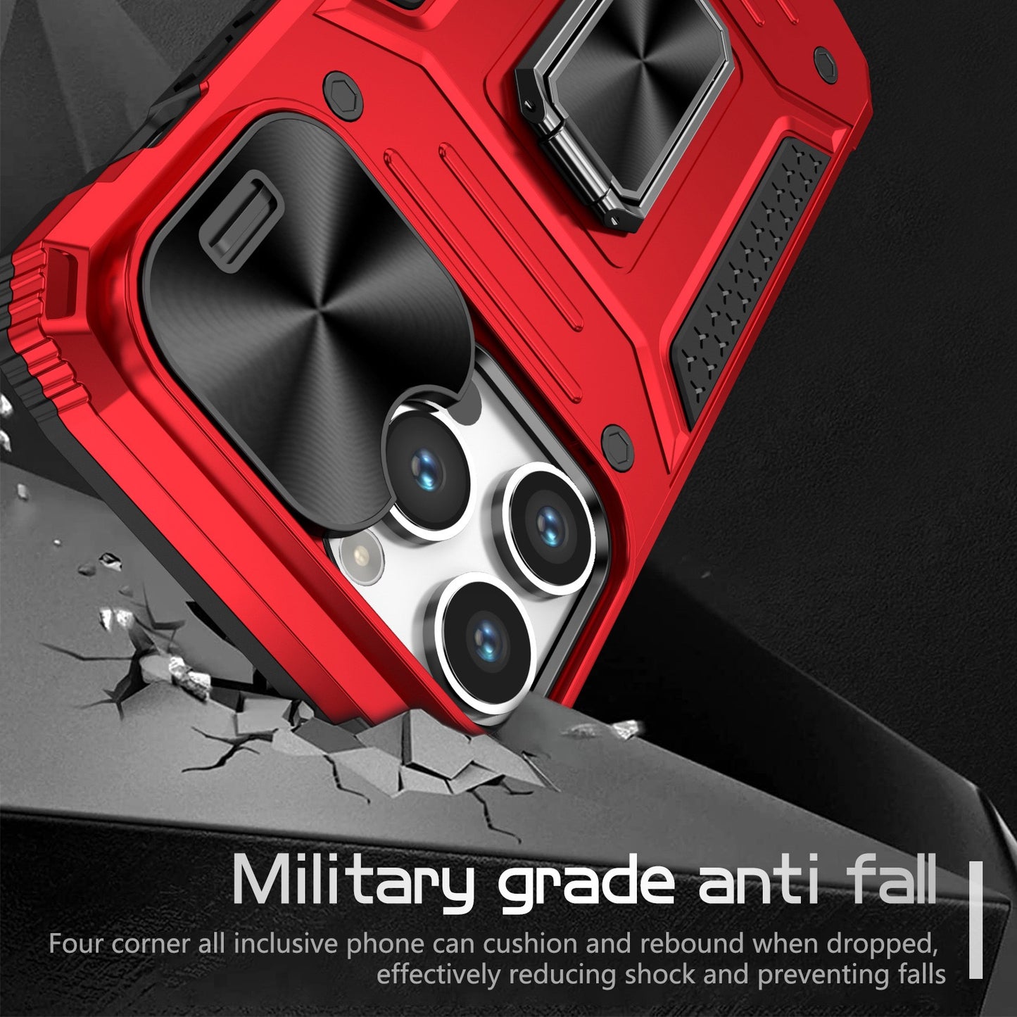 Lens protection anti-fall ring bracket phone case