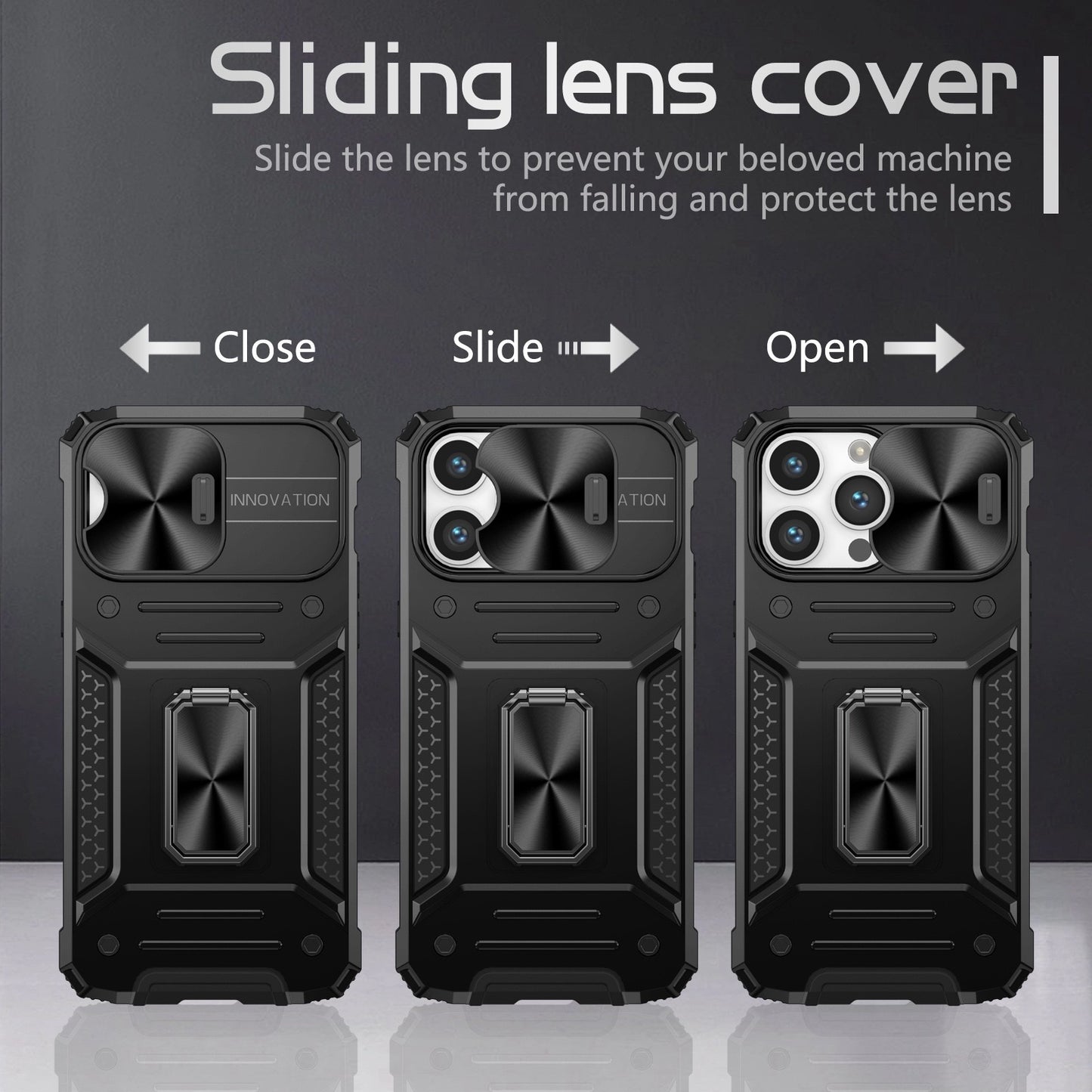 Lens protection anti-fall ring bracket phone case