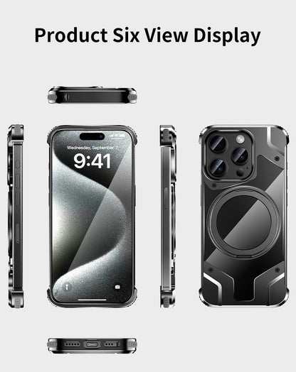 Metal Mecha Frameless Magnetic Bracket Phone Case