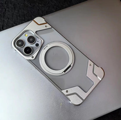 Metal Mecha Frameless Magnetic Bracket Phone Case