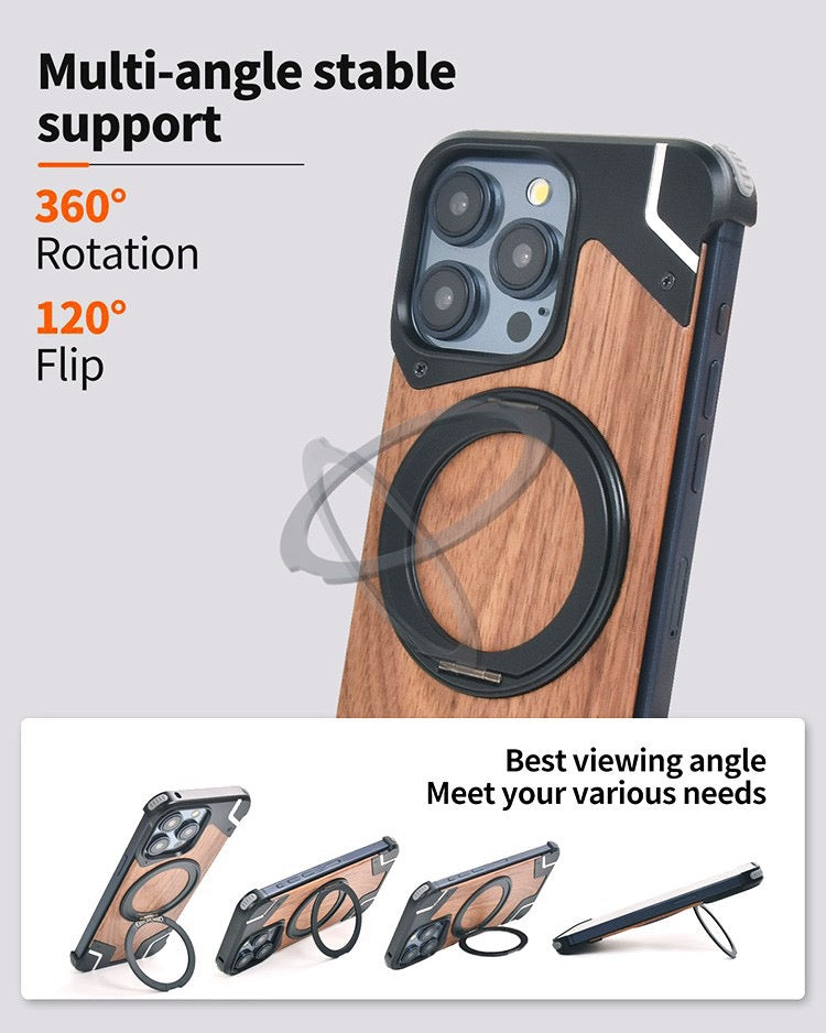 Metal Mecha Frameless Magnetic Bracket Phone Case