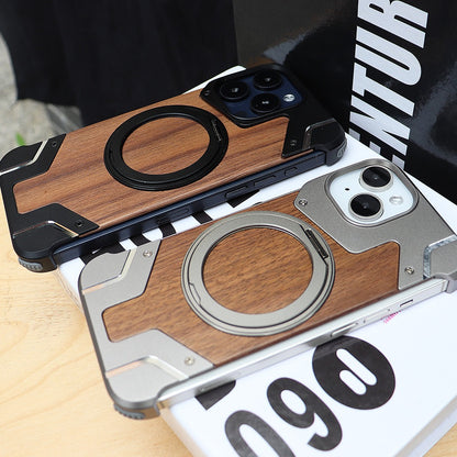 Metal Mecha Frameless Magnetic Bracket Phone Case