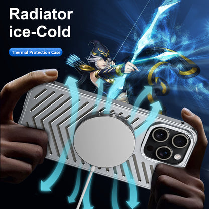 Ice-dazzling Magnetic Metal Buckle Heat Dissipation Phone Case