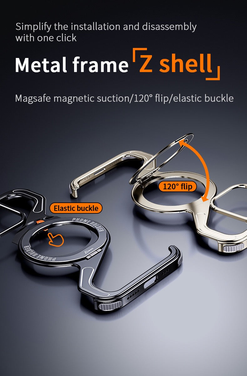 New Z-shaped Metal Magnetic Phone Case