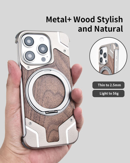 Metal Mecha Frameless Magnetic Bracket Phone Case