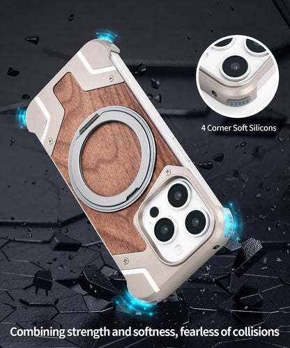 Metal Mecha Frameless Magnetic Bracket Phone Case