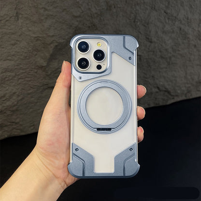 Metal Mecha Frameless Magnetic Bracket Phone Case