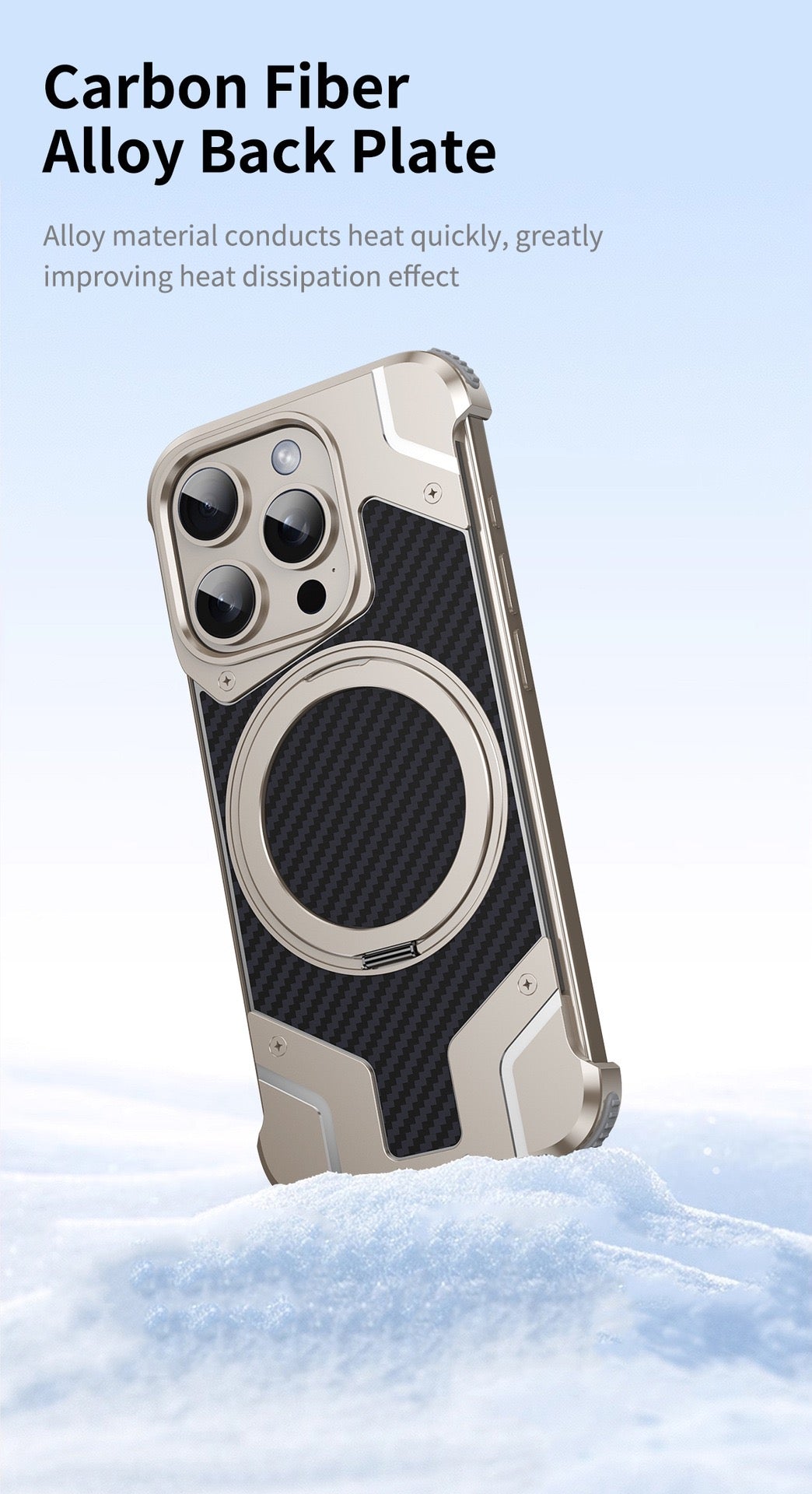 Magnetic Metal Carbon Fiber Rotating Bracket Phone Case