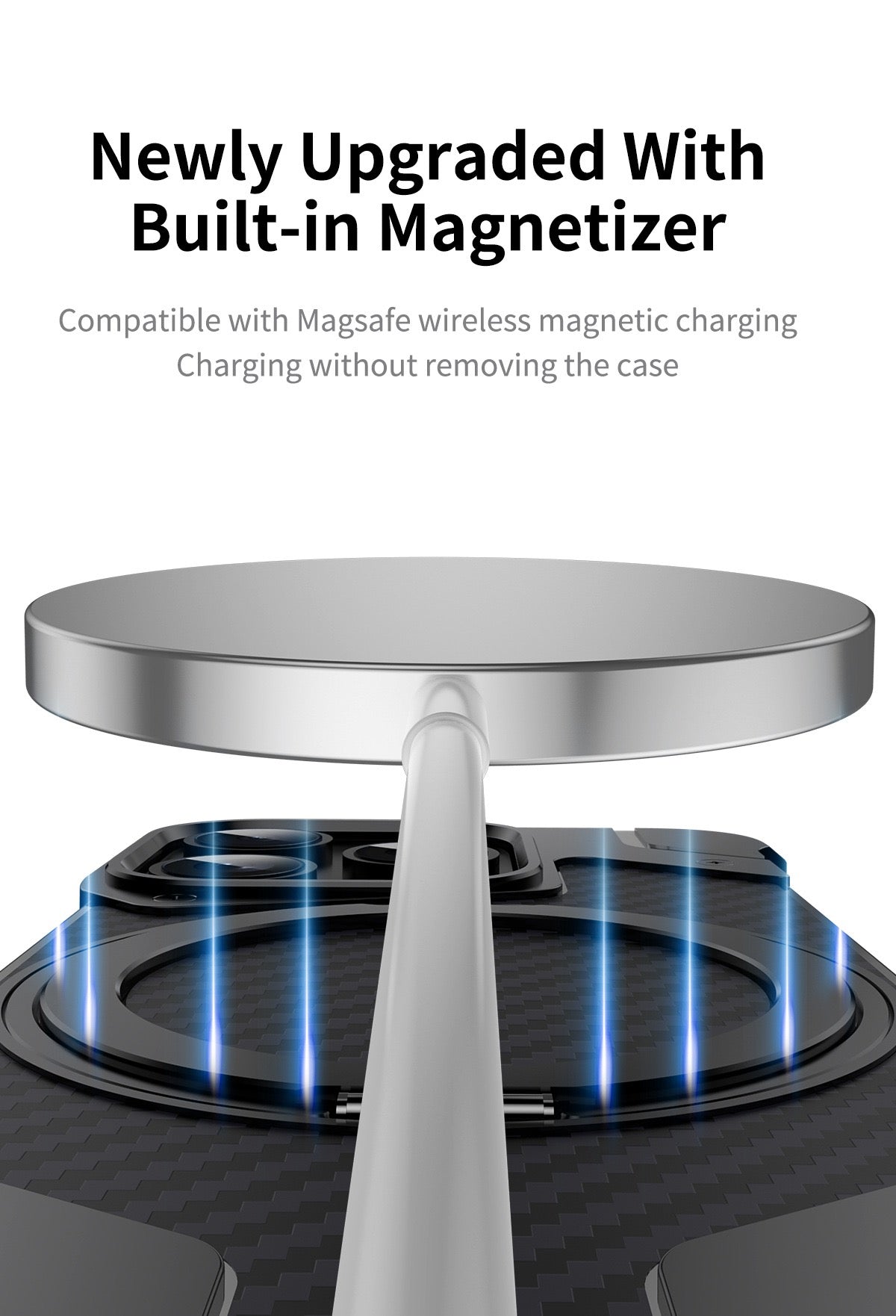 Magnetic Metal Carbon Fiber Rotating Bracket Phone Case