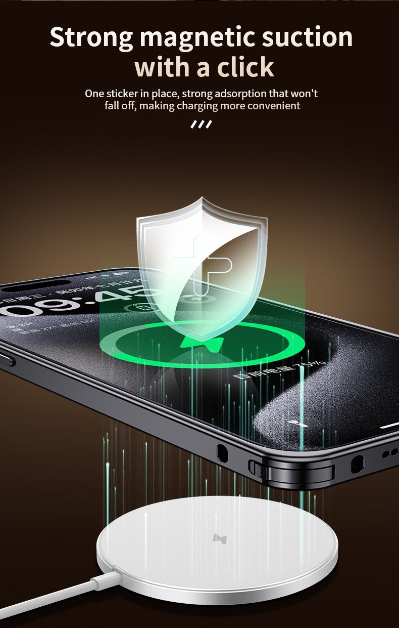 Business Leather Metal Frame Magnetic Phone Case