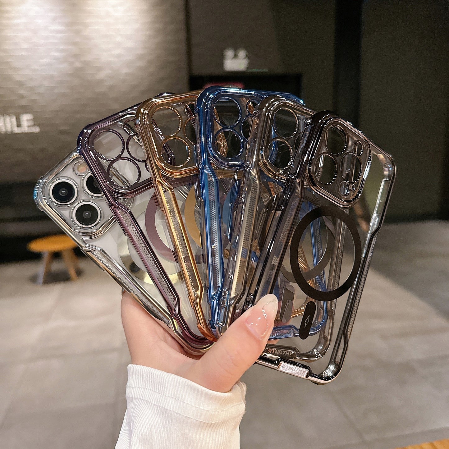 Electroplated Slim Waist Anti-fall Magnetic Phone Case