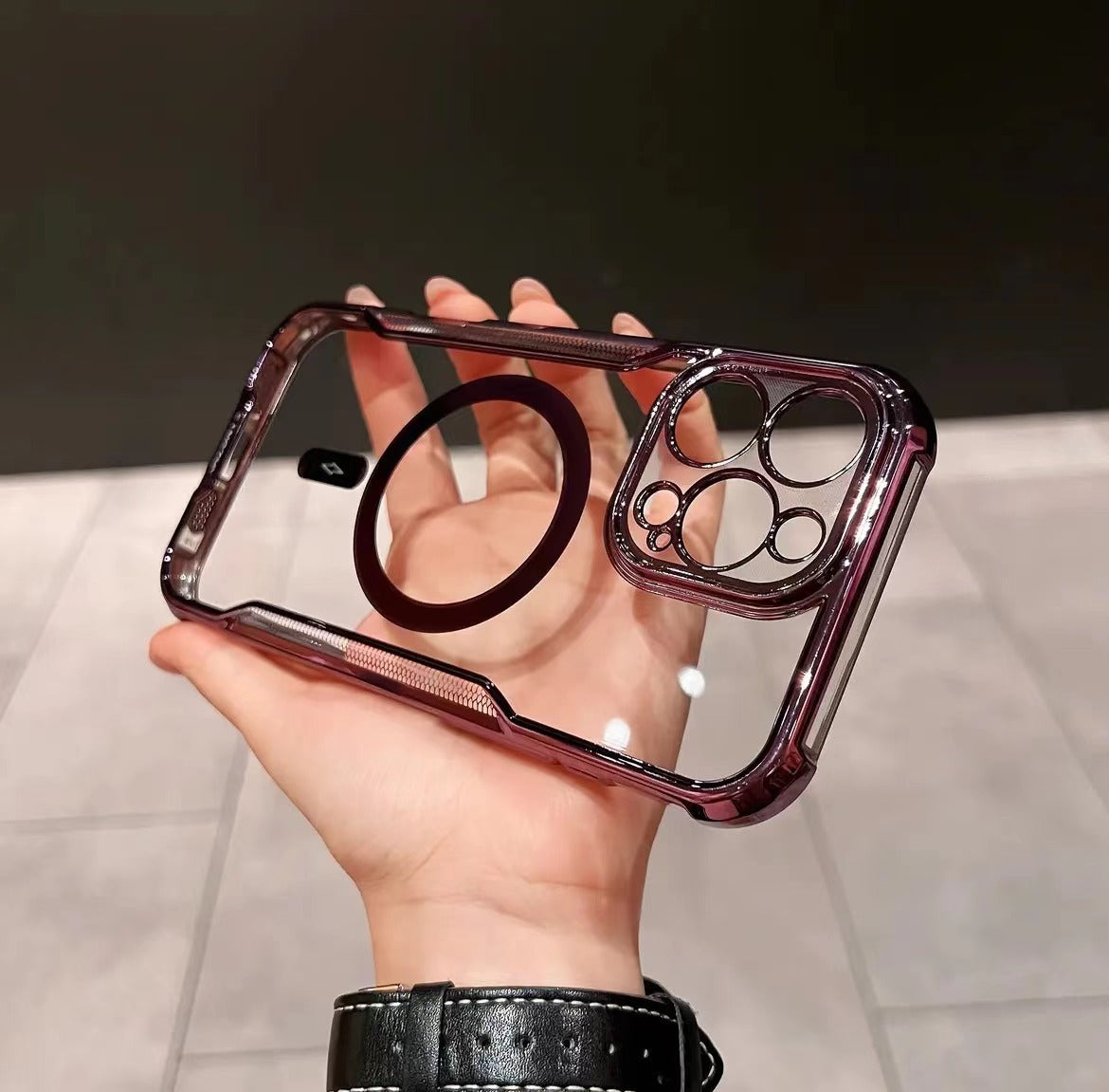 Electroplated Slim Waist Anti-fall Magnetic Phone Case