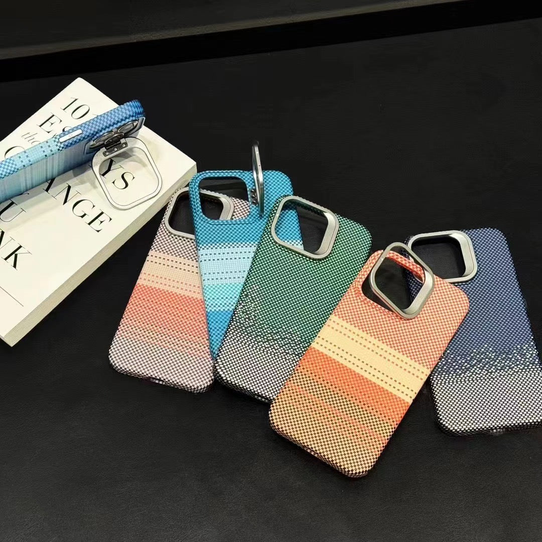 Carbon Fiber Textured Magnetic Anti-fall Phone Case
