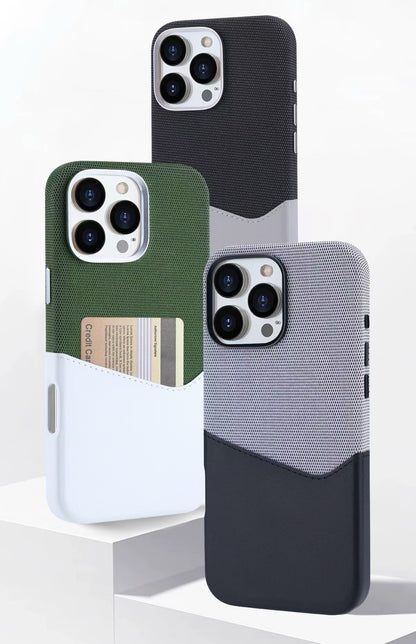 Unique Leather Textured Stitching Magnetic Card Slot Phone Case