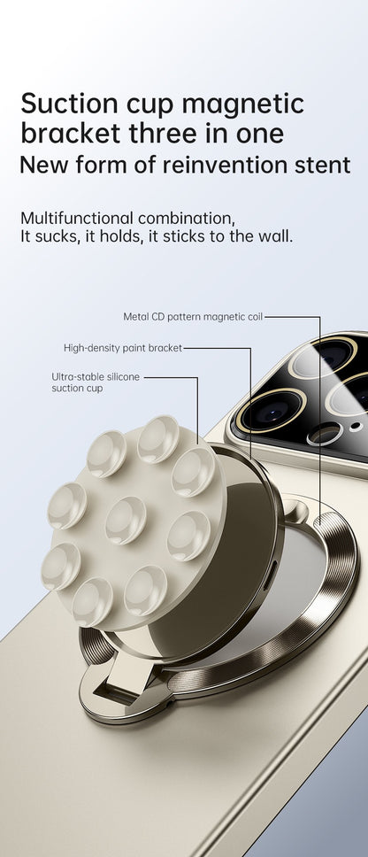 Large window lens protection suction cup magnetic stand phone case