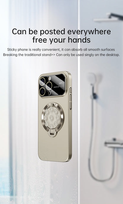 Large window lens protection suction cup magnetic stand phone case