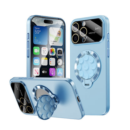 Large window lens protection suction cup magnetic stand phone case