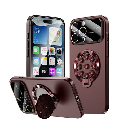 Large window lens protection suction cup magnetic stand phone case