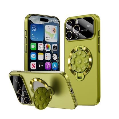 Large window lens protection suction cup magnetic stand phone case