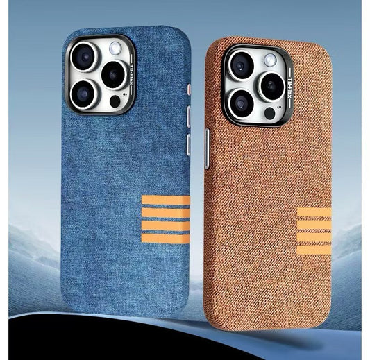 Retro Linen Fabric Non-slip Sweat-absorbent Magnetic Phone Case