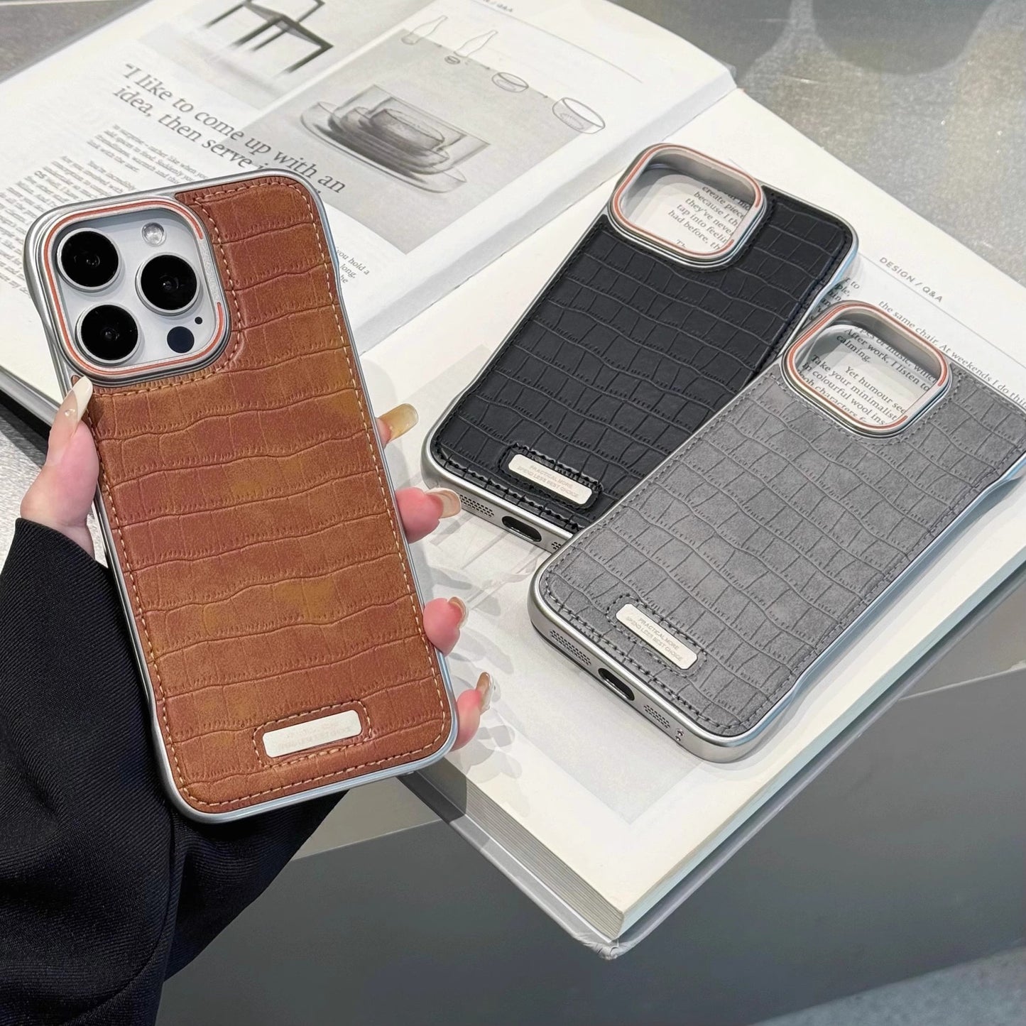 Frameless Leather Magnetic Phone Case