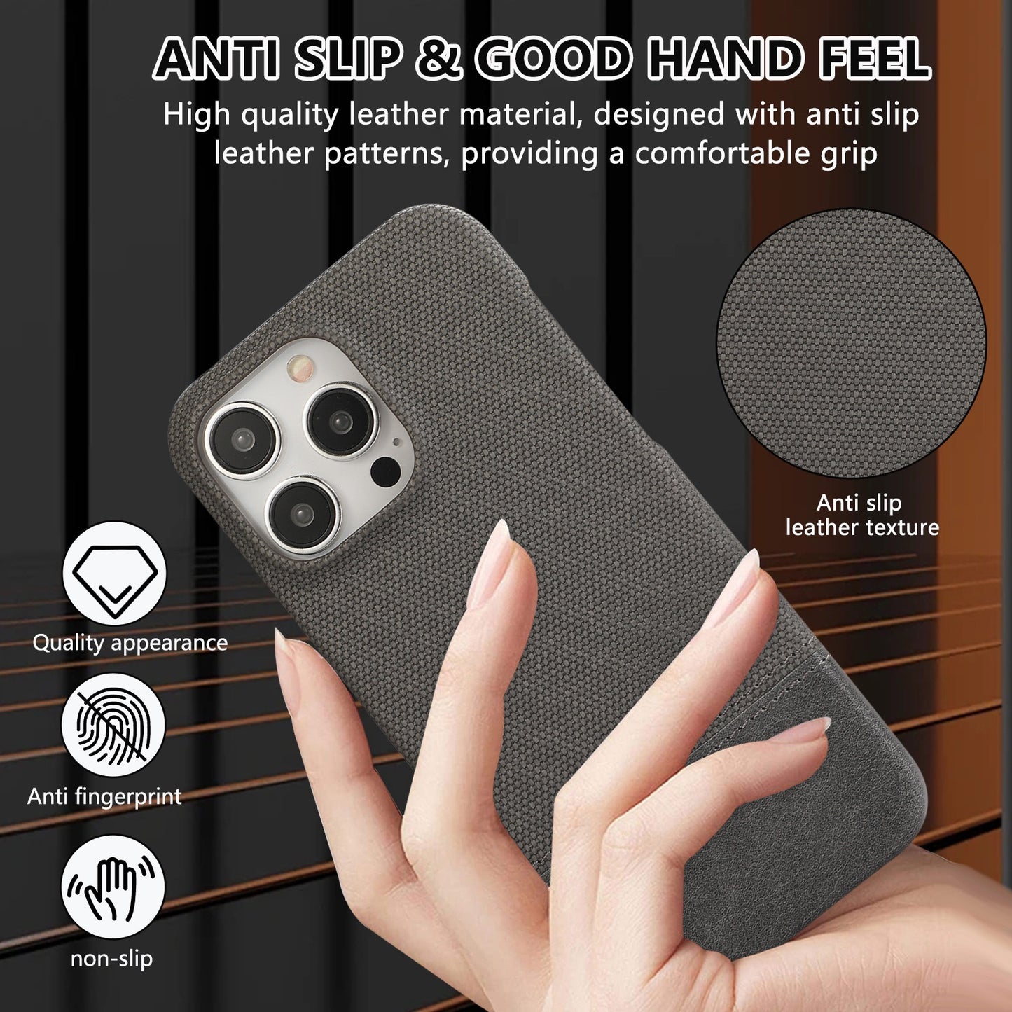 Leather Stitching Anti-slip Phone Case