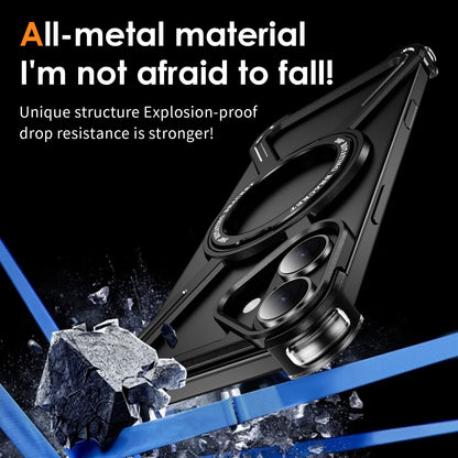 New Skeleton Metal Rotating Bracket Magnetic Phone Case