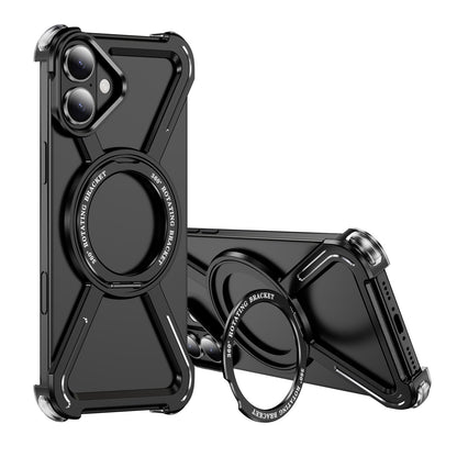 New Skeleton Metal Rotating Bracket Magnetic Phone Case