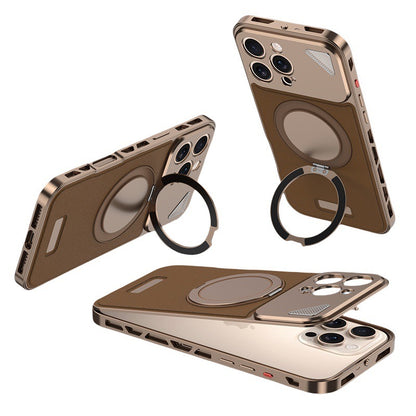 Luxury Metal Leather Buckle Magnetic Phone Case