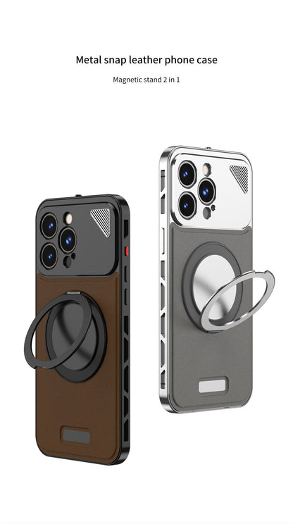 Luxury Metal Leather Buckle Magnetic Phone Case