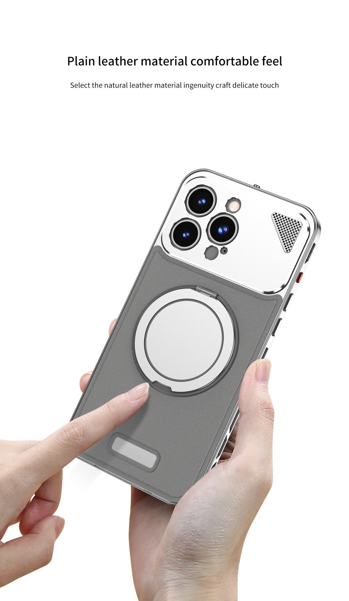 Luxury Metal Leather Buckle Magnetic Phone Case