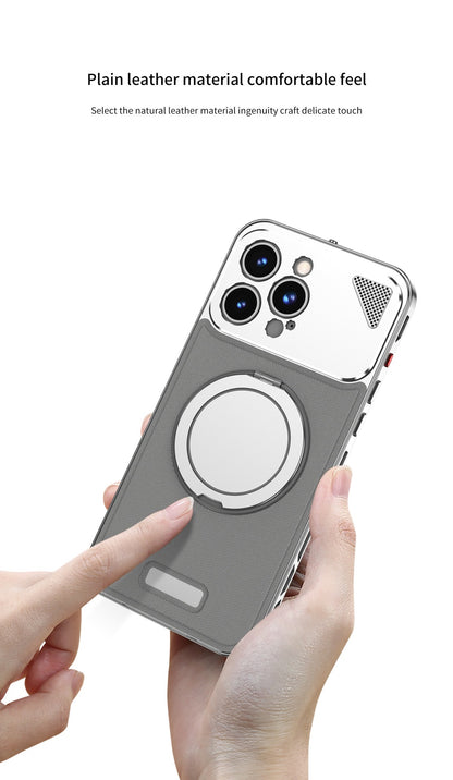 Luxury Metal Leather Buckle Magnetic Phone Case