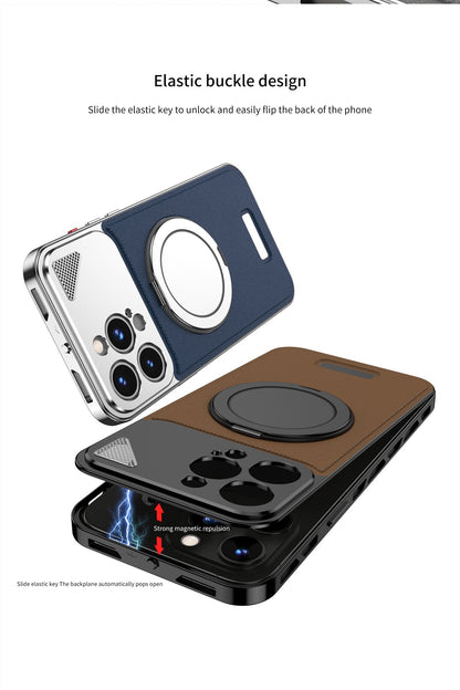 Luxury Metal Leather Buckle Magnetic Phone Case