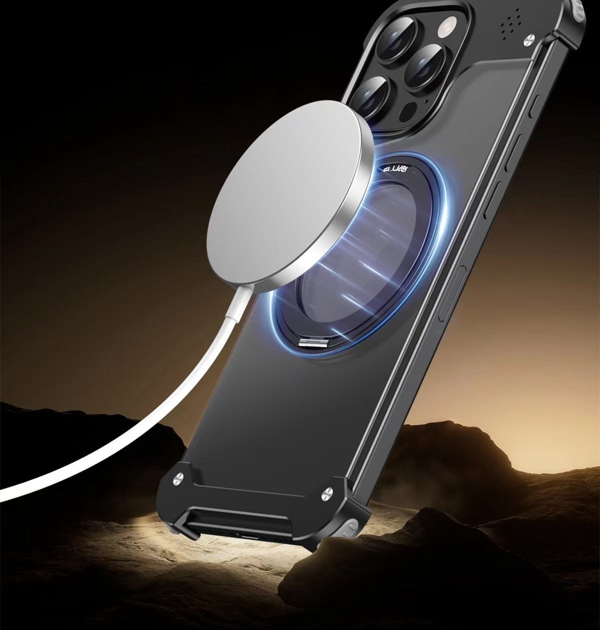 Fragrance Transparent Alloy Bracket Magnetic Phone Case