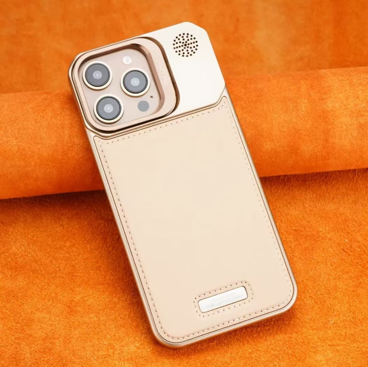 Lens Holder Leather Magnetic Phone Case